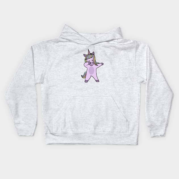 Cute Unicorn Dab Dance Dabbing Kids Hoodie by dukito